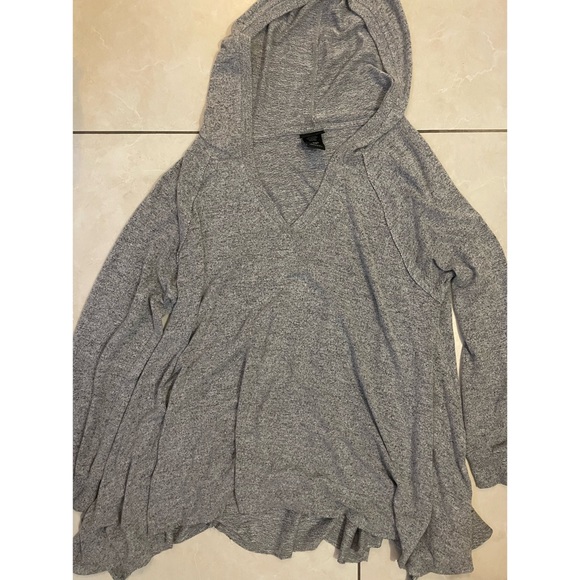 Grey Oversized Hooded Top - Picture 2 of 11